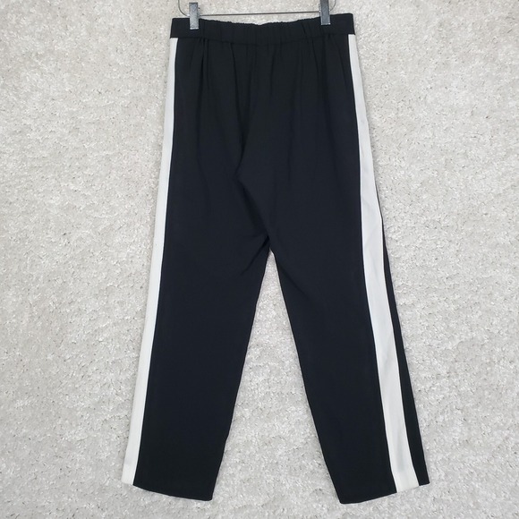 Babaton Dexter Womens Tuxedo Pants Size 4 Black White Stripe Cropped Pull On - Picture 4 of 14